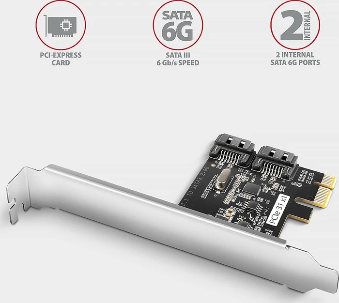 Axagon 2x SATA 6Gb/s, PCIe 3.0 x1