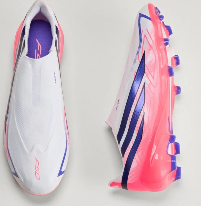 adidas F50 Hyperfast League Laceless FG cloud white/solar purple/solar turbo