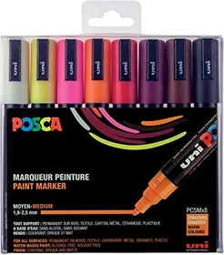 Uni-Ball POSCA PC-5M Acrylmarker warme Farben sortiert, 8er-Set