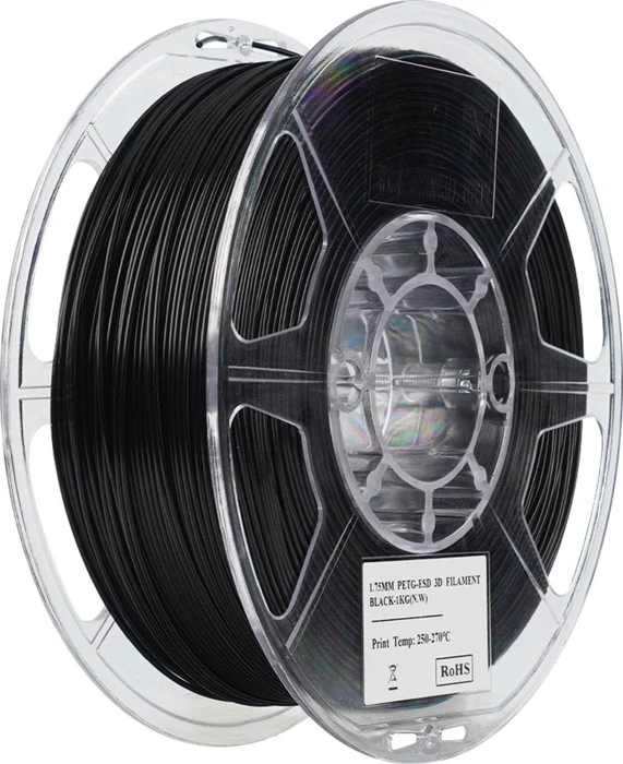 eSUN 3D PETG-ESD, Black, Spule, 1.75mm, 1.00kg