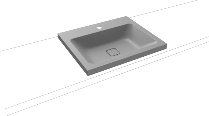 Kaldewei Cono 3083 Aufsatzwaschtisch 60x50x4cm, Perl-Effekt, cool grey 30