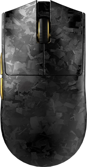 Yunzii M2 Dual 8K Custom Wireless Gaming Maus, schwarz/gold, USB/Bluetooth