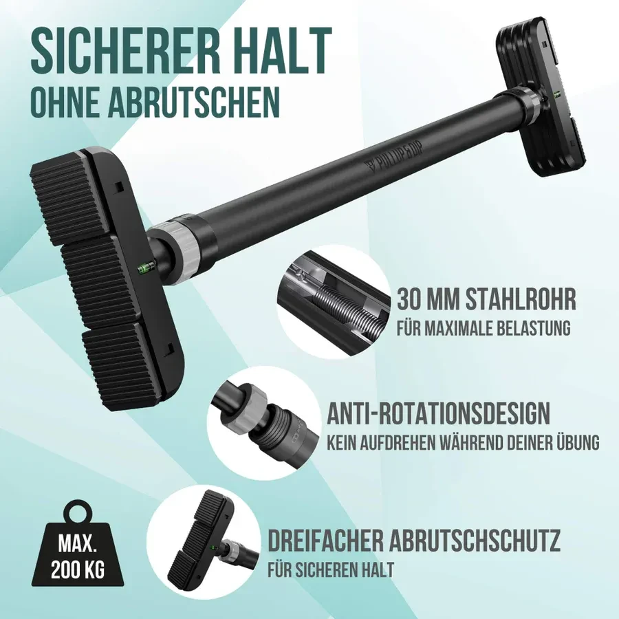 High Pulse® Klimmzugstange zum Einhängen inkl. 2 Karabinerhaken mit High Pulse® Klimmzugstange zum Einhängen inkl. 2 Karabinerhaken mit