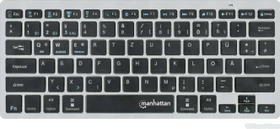 Manhattan Ultra Slim Dual-Mode Wireless Keyboard, schwarz/silber, USB/Bluetooth, DE (180559)