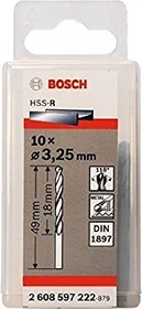 Bosch Professional HSS-R Karosseriebohrer, 3.25x18x49mm, 10 Stück