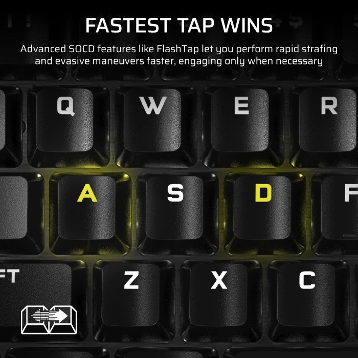Corsair Gaming K70 PRO TKL Magnetic-Mechanical, PBT, schwarz, Corsair MGX Hyperdrive, USB, US