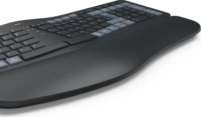 Hama WK-900 Ergo Multi-Device Tastatur, schwarz, LEDs weiß, mit Handballenauflage, USB/Bluetooth, DE