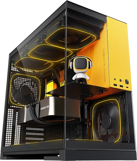 Geometric Future Model 5 Black/Yellow, Glasfenster