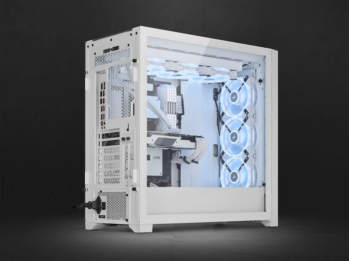 Corsair iCue 5000X RGB QL Edition, weiß, Glasfenster