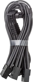 CableMod C-Series Pro, 12V-2x6 Kabel, 3x 8-Pin PCIe Stecker auf 16-Pin PCIe 5.1 12V-2x6 Stecker, Adapterkabel, 90°, Variante B, carbon, 45cm