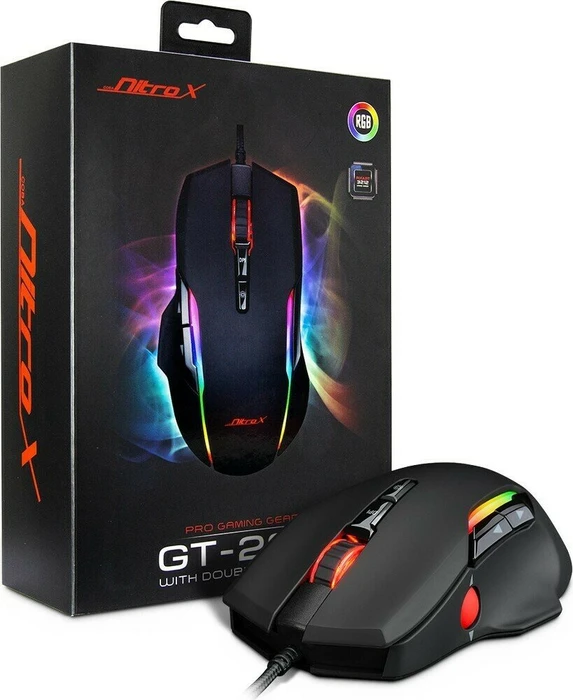 Inter-Tech Nitrox GT-200 RGB Gaming Maus schwarz, USB
