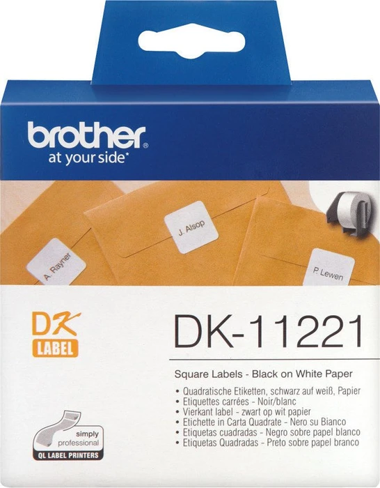 Brother Endlosetiketten DK-11221, 23x23mm, weiß, 1er-Pack (1000 Etiketten)