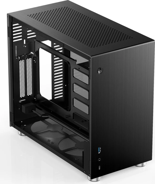 Jonsbo V10, schwarz, Glasfenster, Mini-ITX