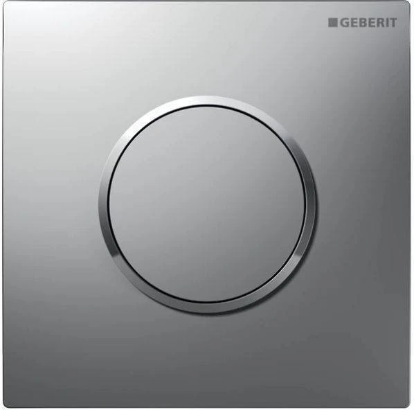 Geberit Urinalsteuerung mit pneumatischer Spülauslösung, Typ 10 Betätigungsplatte mattverchromt/hochglanz-verchromt
