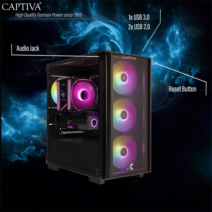 Captiva Entry Gaming R10-4007, Ryzen 5 5500, 16GB RAM, 500GB SSD, GeForce RTX 5060, Windows 11 Home