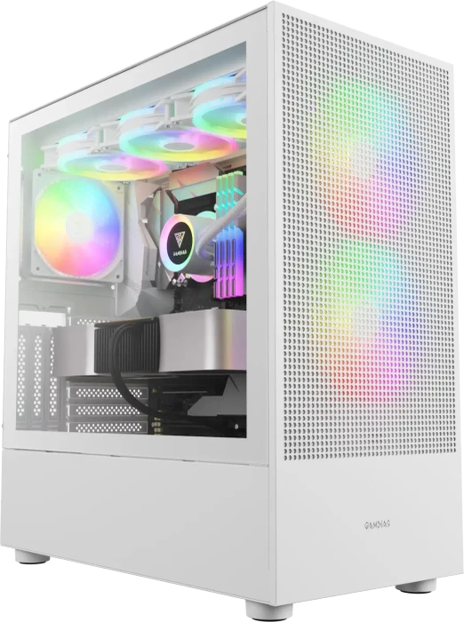 Gamdias Talos M3 Mesh, weiß, Glasfenster