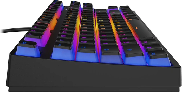 Krux Atax Pro RGB Pudding, TKL, PBT, schwarz, LEDs RGB, Gaote Outemu BLACK, USB, US
