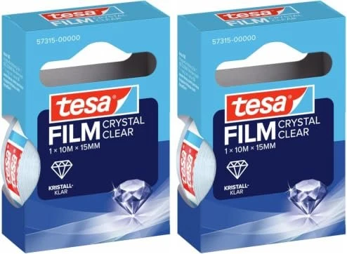 tesa tesafilm 57315 Faltschachtel kristall-klar, Klebeband, 15mm/10m, 1 Stück