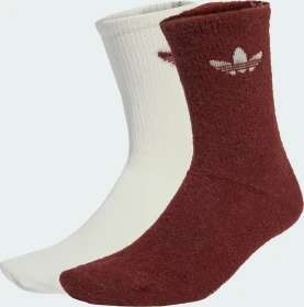 adidas Fluffy Crew Socken fox brown/off white, 2 Paare