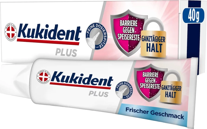 Kukident Plus Barriere Gegen Speisereste Haftcreme frischer Geschmack, 40g