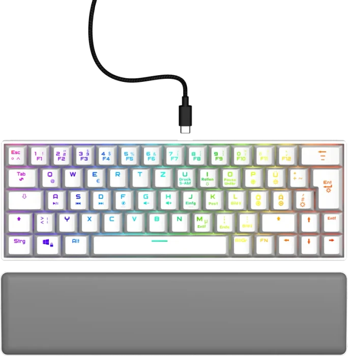 Hama uRage Exodus 760 Mechanical Mini Gaming Keyboard, weiß, LEDs RGB, Outemu Red, USB, DE