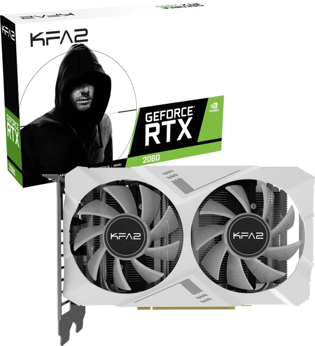 KFA2 GeForce RTX 2060 White Mini (1-Click OC), 6GB GDDR6, DVI, HDMI, DP