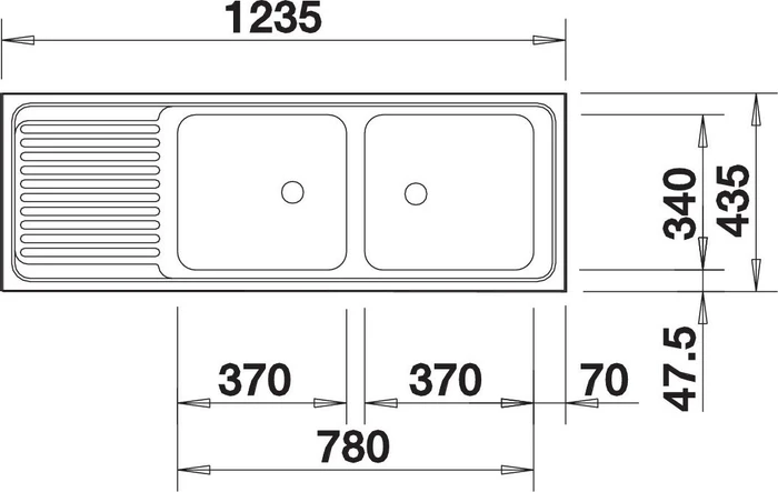Blanco TOP EZS 12 x 4-2 Compact Einbau Doppelspüle reversibel edelstahl