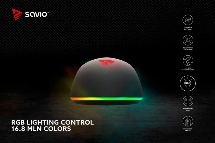 Savio Gambit RGB Gaming Mouse schwarz, USB