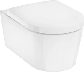Hansgrohe EluPura S Wand-WC-Set 540 AquaFall Flush, HygieneEffect mit WC-Sitz mit SoftClose und QuickRelease, weiß