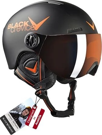 Black Crevice Leogang Helm schwarz/orange (Junior)