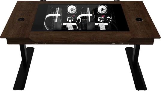 Lian Li DK07 Wood, schwarz/braun, Glasfenster