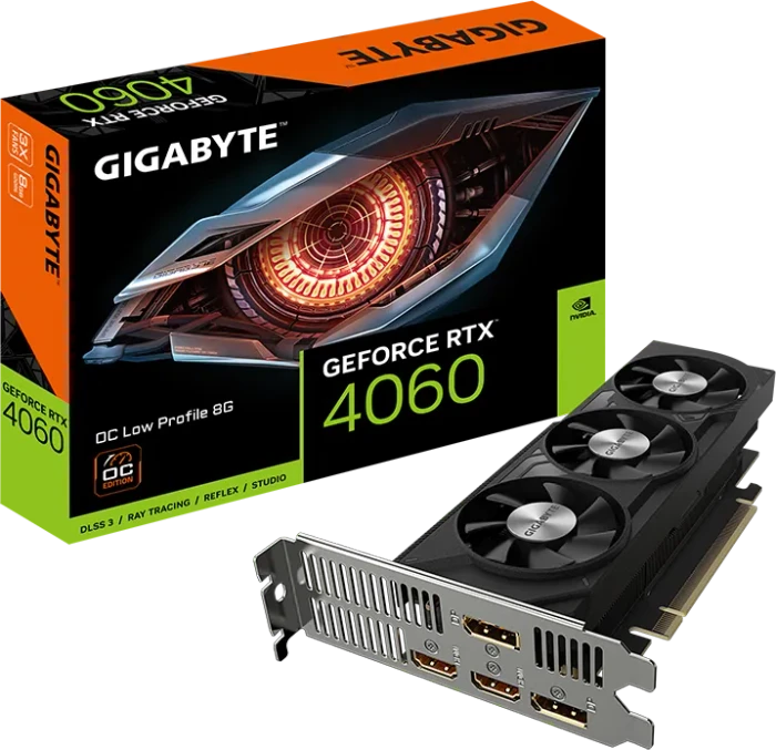 GIGABYTE GeForce RTX 4060 OC Low Profile 8G, 8GB GDDR6, 2x HDMI, 2x DP