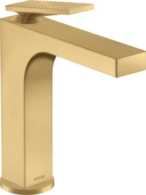 Hansgrohe Axor Citterio 160 Waschbeckenarmatur mit Hebelgriff Ablauffernbedienung und Rautenschliff brushed gold optic
