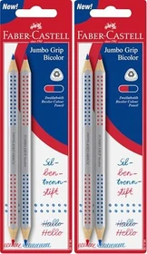 Faber-Castell Jumbo Grip bicolor Buntstift blau/rot, 2er-Set