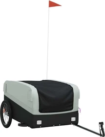 vidaXL Transport 137x69cm Fahrradanhänger schwarz/grau