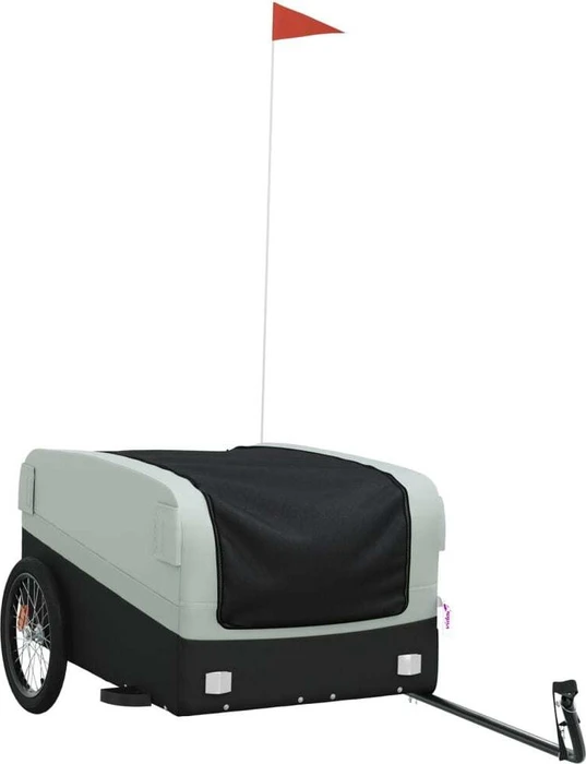 vidaXL Transport 137x69cm Fahrradanhänger schwarz/grau
