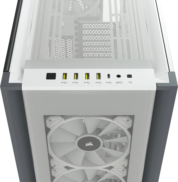 Corsair iCue 7000X RGB, weiß, Glasfenster