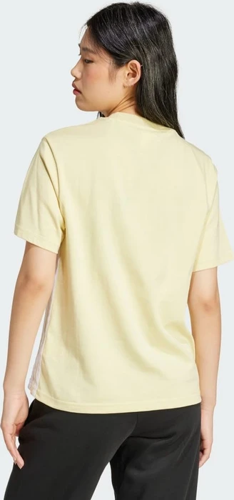 adidas Essentials 3-Streifen Cotton T-Shirt kurzarm powder yellow/white (Damen)