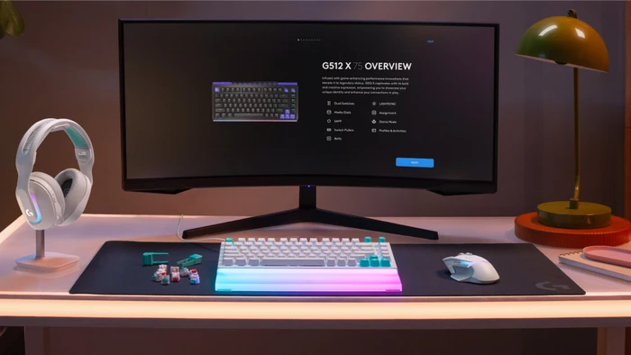 Logitech G512 X 75 TMR, weiß, Dual-Swap analog/mechanisch, taktil, USB, DE