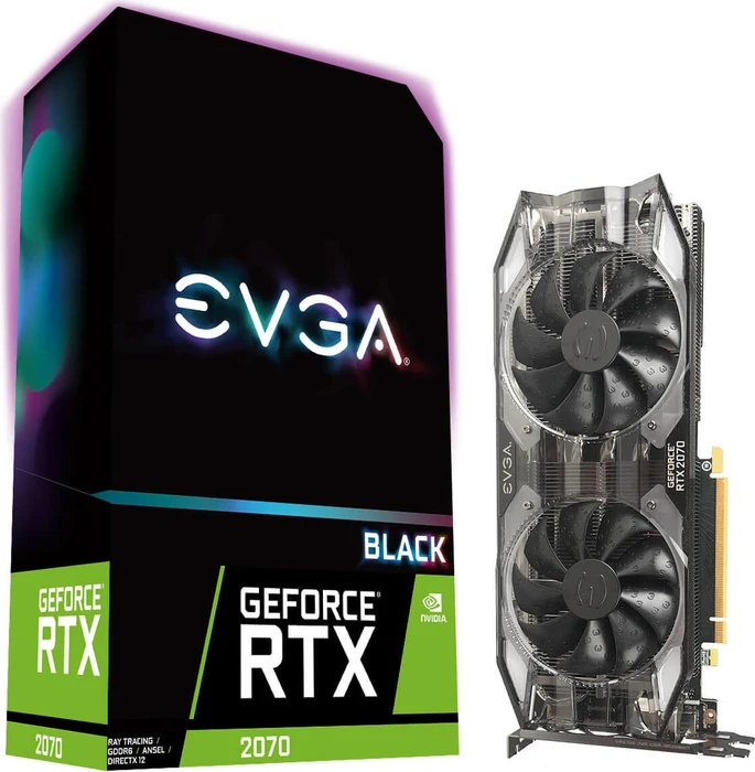 EVGA GeForce RTX 2070 XC Black Edition Gaming, 8GB GDDR6, HDMI, USB-C, 3x DP