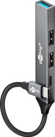 Wentronic goobay Slim 4-Port USB-Hub,1x USB-A 3.0/1x USB-C 2.0/2x USB-A 2.0, USB-C 3.0 [Stecker] (74459)