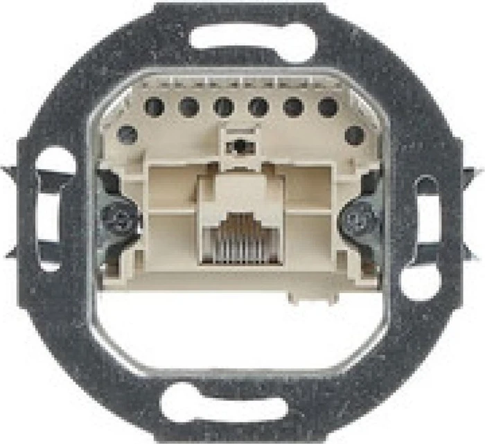 Busch-Jaeger Anschlussdosen-Einsatz UAE 8P-polig Cat 3 RJ45 8(8)-Stecker Ausführung: geneigt 1-fach weiß