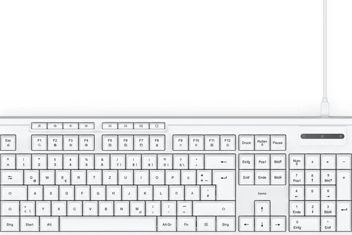 Hama CK-200 USB-Tastatur, weiß, USB, DE