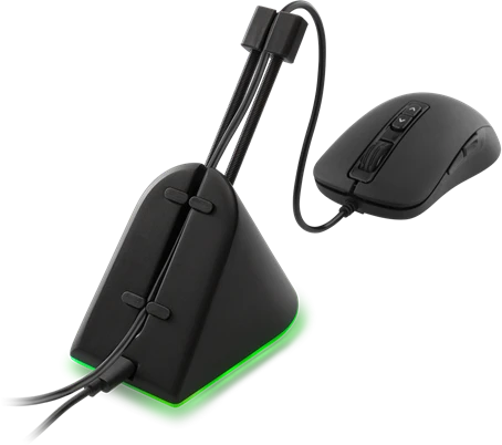 Deltaco Gaming RGB Mouse Bungee, Mauskabelhalterung, schwarz