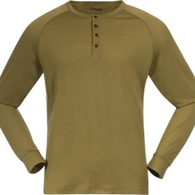 Bergans Lysebu Wool Henley Funktionsshirt langarm olive green (Herren)