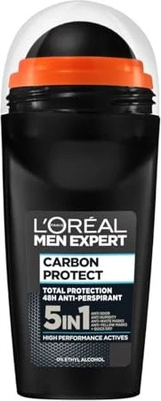 L'Oréal Men Expert Carbon Protect 5in1 Deodorant Roll-On, 50ml