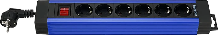 REV Ritter SupraLine mit Schalter, 6-fach, 2.4m, blau/schwarz