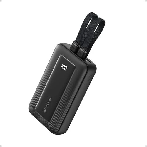 Anker Zolo Power Bank (10K, 30W, Built-In USB-C + Lightning Cable) schwarz