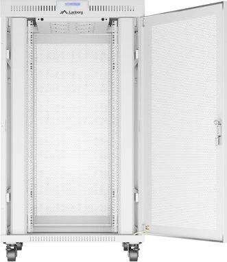Lanberg 19" Rackschrank 27HE, LCD, freistehend, Flat Pack, Gitternetztür, IP20, RAL 7035, 1000mm tief