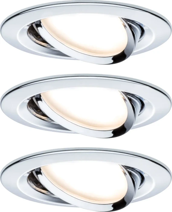 Paulmann LED Nova rund 6W Einbauleuchte chrom, 3 Stück